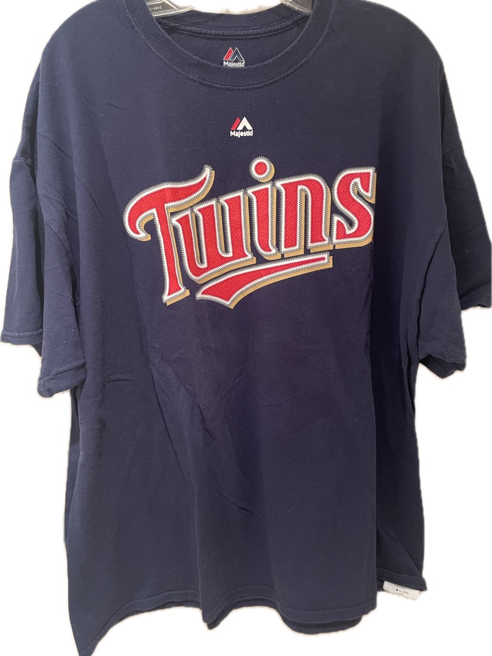 Majestic Minnesota Twins Torii Hunter #48 Navy Tee with Red & White Twins Logo